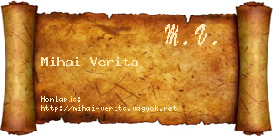 Mihai Verita névjegykártya